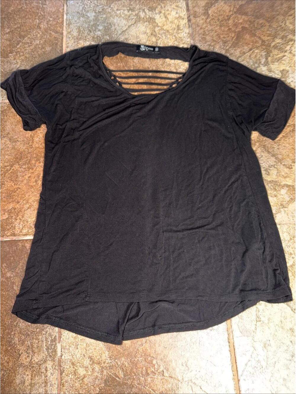 Miss Chievous Womens Black Top Cutout Back Size Medium